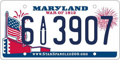 MD license plate 6AU3907