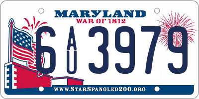 MD license plate 6AU3979