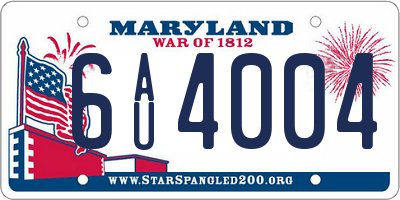 MD license plate 6AU4004