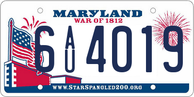 MD license plate 6AU4019