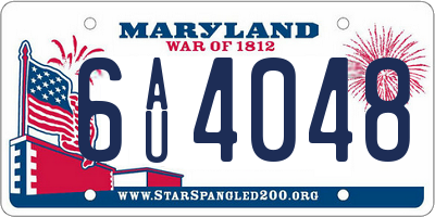 MD license plate 6AU4048