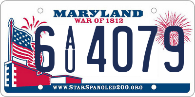 MD license plate 6AU4079