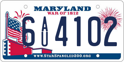 MD license plate 6AU4102