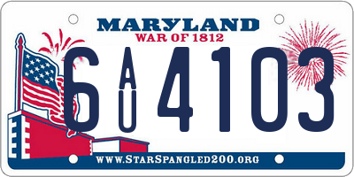 MD license plate 6AU4103