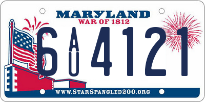 MD license plate 6AU4121