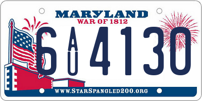 MD license plate 6AU4130
