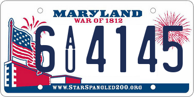 MD license plate 6AU4145