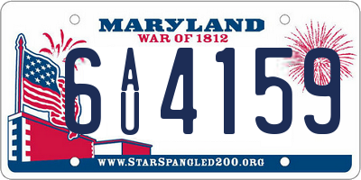 MD license plate 6AU4159