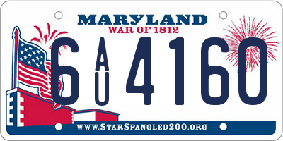 MD license plate 6AU4160