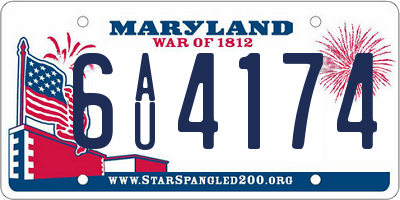 MD license plate 6AU4174