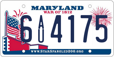 MD license plate 6AU4175