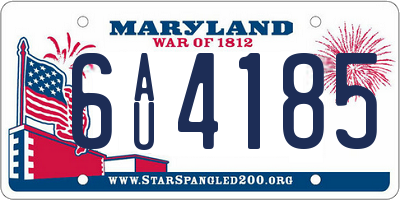 MD license plate 6AU4185