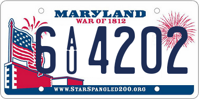 MD license plate 6AU4202