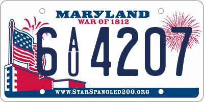 MD license plate 6AU4207