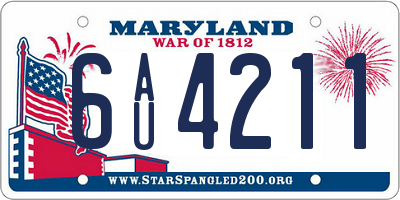 MD license plate 6AU4211