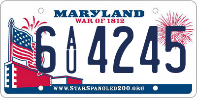 MD license plate 6AU4245