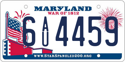 MD license plate 6AU4459