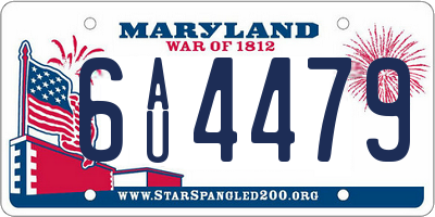 MD license plate 6AU4479