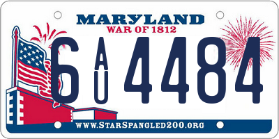 MD license plate 6AU4484