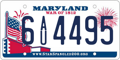 MD license plate 6AU4495