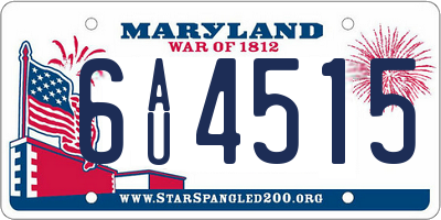 MD license plate 6AU4515