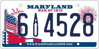 MD license plate 6AU4528