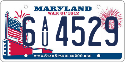 MD license plate 6AU4529