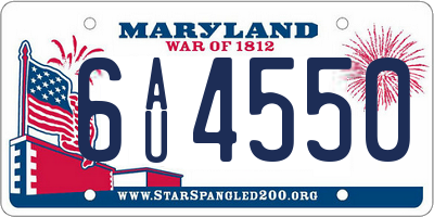 MD license plate 6AU4550