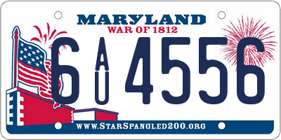 MD license plate 6AU4556