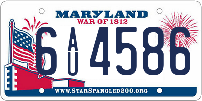 MD license plate 6AU4586