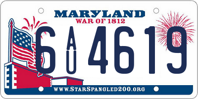 MD license plate 6AU4619