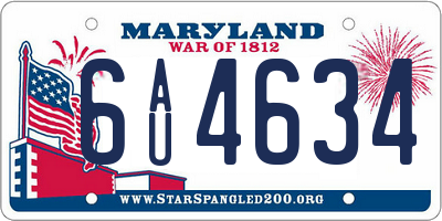 MD license plate 6AU4634