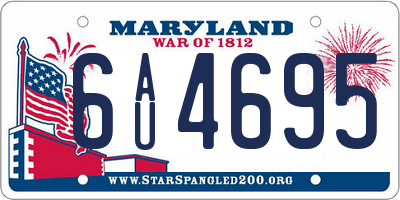 MD license plate 6AU4695