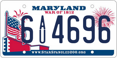 MD license plate 6AU4696