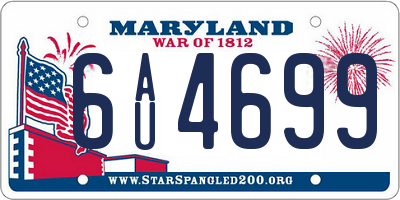 MD license plate 6AU4699