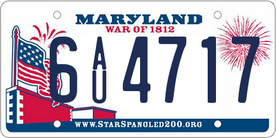MD license plate 6AU4717