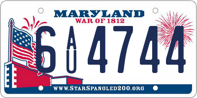 MD license plate 6AU4744