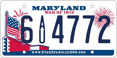 MD license plate 6AU4772