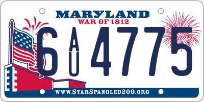 MD license plate 6AU4775