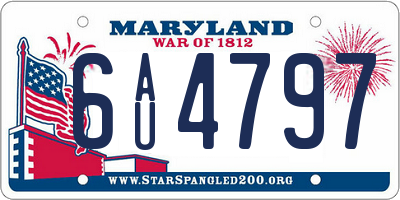MD license plate 6AU4797