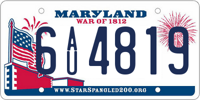 MD license plate 6AU4819