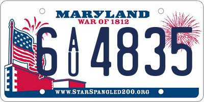 MD license plate 6AU4835