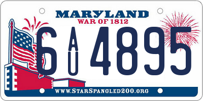 MD license plate 6AU4895