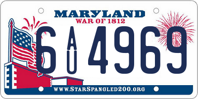 MD license plate 6AU4969