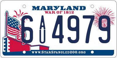 MD license plate 6AU4979
