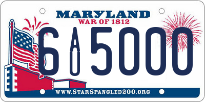 MD license plate 6AU5000
