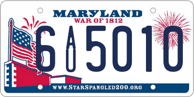 MD license plate 6AU5010