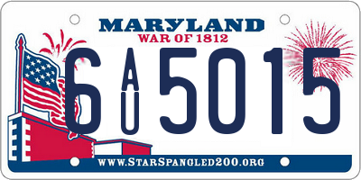 MD license plate 6AU5015