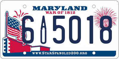 MD license plate 6AU5018
