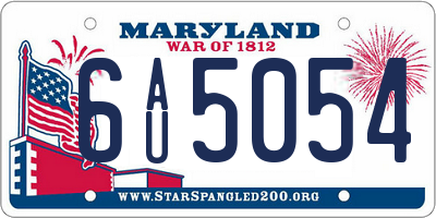 MD license plate 6AU5054